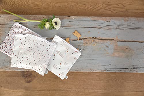 LÄSSIG Wiederverwendbarer Aufbewahrungs-Beutel Snack Tasche 2 Stück/Snack Bag Tiny Farmer Dots/Sheep