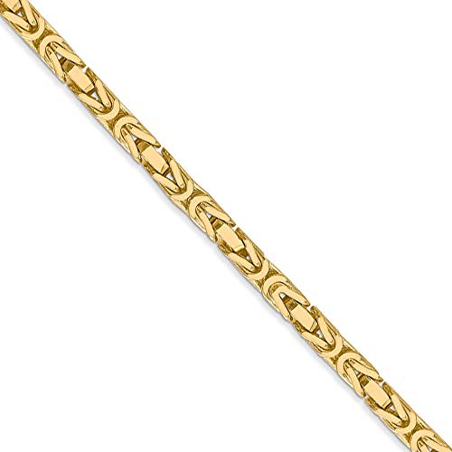 Black Bow Jewelry 3.25mm, 14k Yellow Gold, Solid Byzantine Chain Necklace 41XYru2UmfL