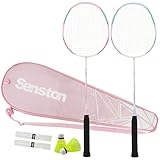 Senston 2本組みバドミントンラケットセットカーボンファイバーバドミントンラケット-1つのキャリングバッグが含まれています
