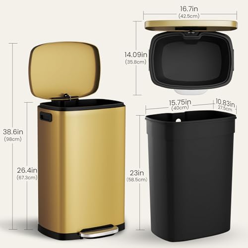 SYNCVIBE Caneca de Basura 13 Galones Acero Inoxidable miniatura 5