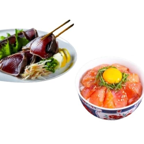 規格外カツオたたき 約600g+マグロ漬け丼の素 約80g×5パック 鰹 カツオ 鮪 魚