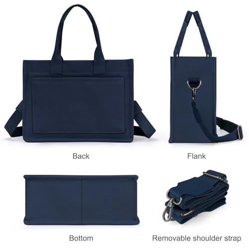 Image of Canvas Tote Bag for Women with Pockets Crossbody Bag Tote Shoulder Handbags Casual Work Bags Everything Tote Bag