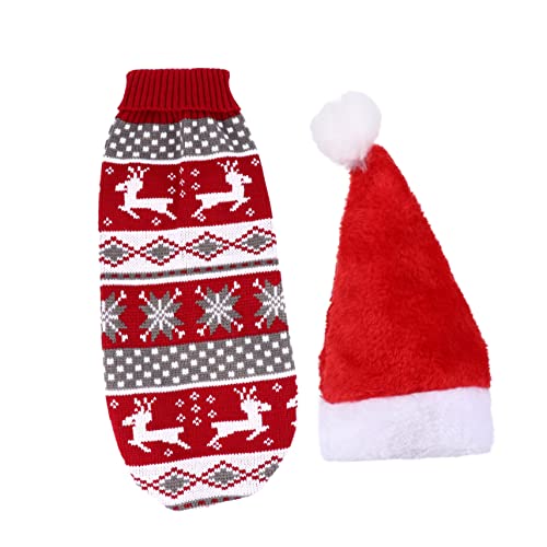 Toyvian 2 Piezas Ropa de Mascotas de Reno Ropa de Perro Chaleco de Invierno de Perro suéter de Navidad Mascota Abrigo de Perro Atuendo Ropa de Fiesta para Perros Ropa de Mascota de Navidad