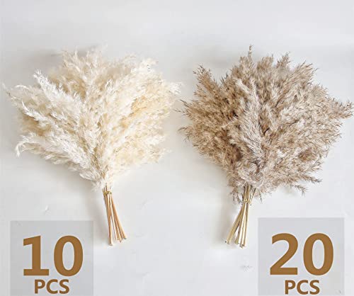 30 Pcs Boho Decor, Fluffy Pompas Grass, Natural Dry Pampas Grass Small, Short Pampass Bulk For Boho Room Decor, Coffee Table Decor (17 Inch ) #TOP1