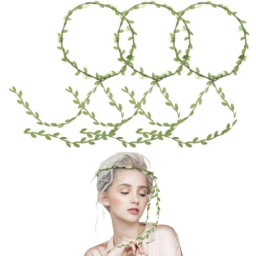 Bandeaux de mariée en guirlande de roses minkissy : lot de 3 couronnes de fleurs d'exception