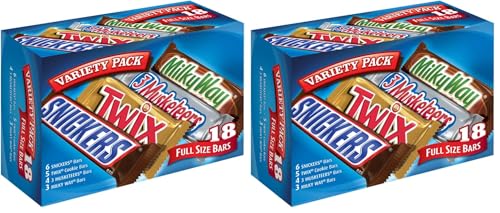 Snickers Twix 3 Musketeers Milky Way Halloween Candy Variety Pack (18 ct, bulk)