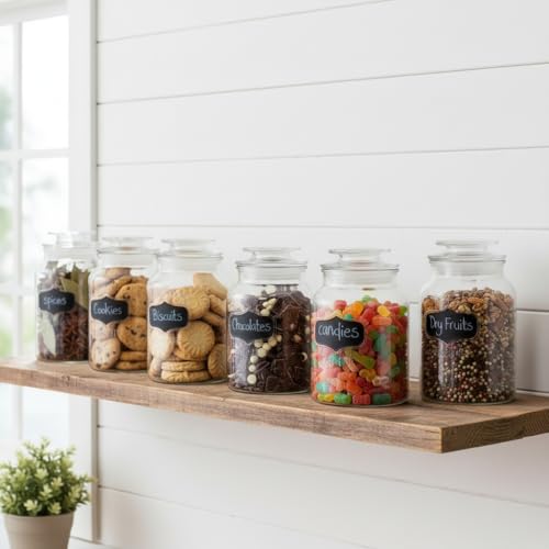 Image of ginoya brothers - Kitchen Glass Jar (4, 1500 Ml. Cookie Jar)