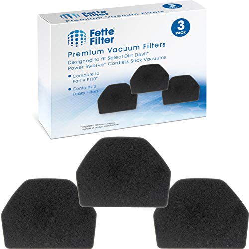 Fette Filter - Vacuum Filter Compatible with Dirt Devil Power Swerve Filter F110 (Pack of 3)