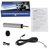 Veemoon Micrófono Portátil de Clip para Solapa Negro, Micrófono para Teléfono Cable Largo, Compatible Instrumentos Musicales y Grabaciones, Compacto y Fácil de Sujetar