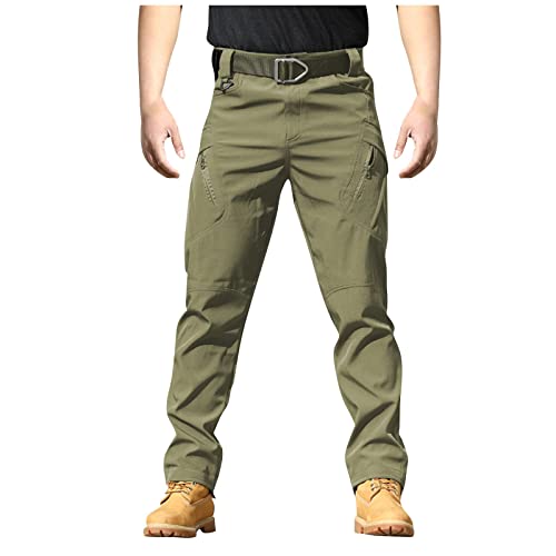 OIOLOYJM Military Cargo Pants for Men Hiking Relaxed Fit Work Waterproof Stretch Tactical Lightweight Outdoor Travel Pant