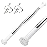 強力突っ張り棒 シャワーカーテンロッド 伸縮棒 つっぱり棒 幅50-420CM ステンレス 強い負荷 ドリル不要 室内物干し 部屋物干し竿 クローゼット ボール 室内 屋外 