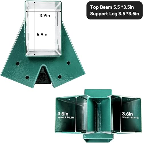 ABUSA Heavy Duty Swing Set Brackets Including 2 Green A-Frame Swing Set Brackets 2 Yellow Swing Seats and 4 Swing Hangers for Playground Equipment Mounting Parts Hardware Included (Y007+G) by ABUSA - Image 7