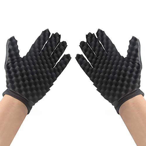 Hsxxf Magic Hair Curling Sponge Gloves (2PCS)