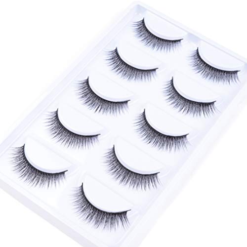 Wenew 5 Pairs Eyelashes Pack 3D Handmade Natural False Lashes W58