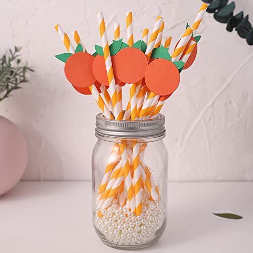 Pitillos de papel naranja biodegradables pack 15 piezas miniatura 5
