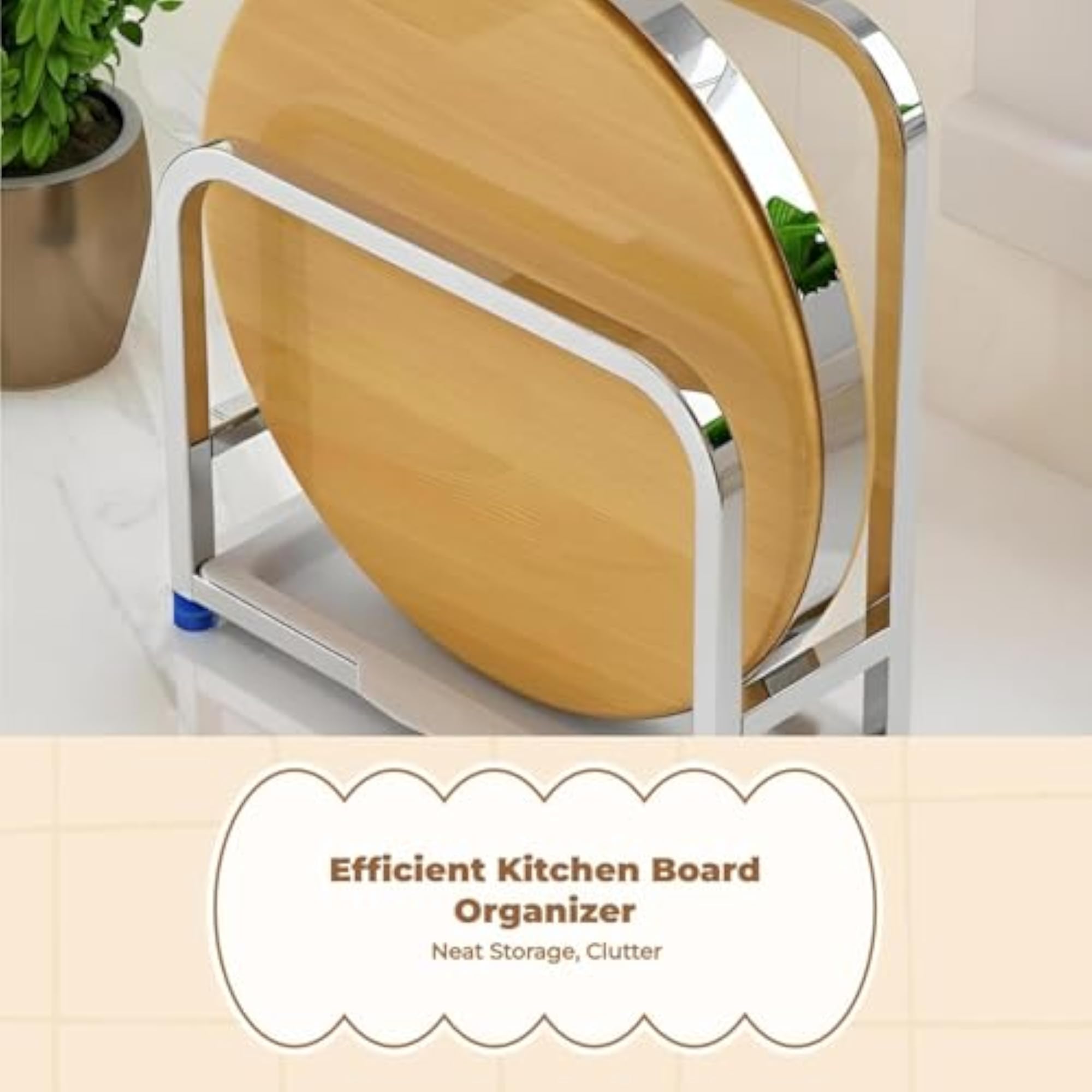 304 Stainless Steel Cutting Board Rack Organizer, Space-Saving