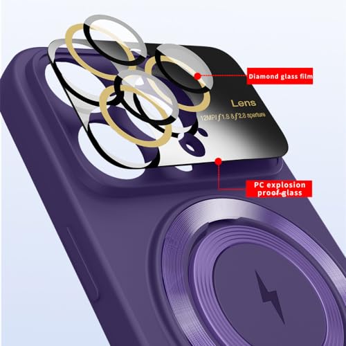 Coque magnétique iPhone 14 Pro Max avec bague de charge et protection objectif complète