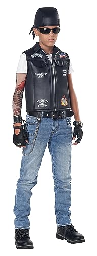 Disfraz Chaleco Biker Cool Kid X-Large Negro miniatura 3