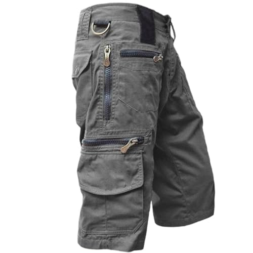 Bermudas Largas Compra Online Pantalón Corto Trabajo Gris Oscuro Pantalon Vestir Hombre Pantalones Camuflaje Cuerda Montaña Cremallera Bolsillos Lisas XL Pantalones Cortos de Hombre Gris Oscuro XL