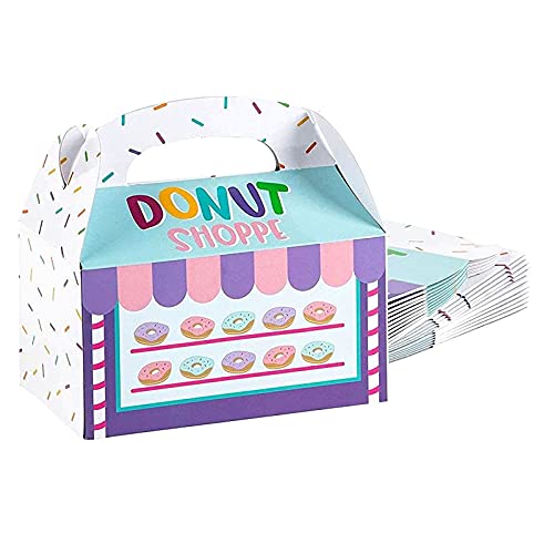 Black Friday Sale 2022 Donut Birthday Party Favor Boxes for Goodies, Treats (6 x 3.3 x 3.6 In, 24 Pack)