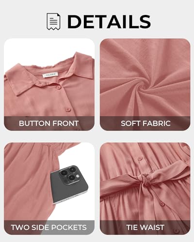 Image of Talisea Plus Size Summer Shirt Dress with Pockets for Women