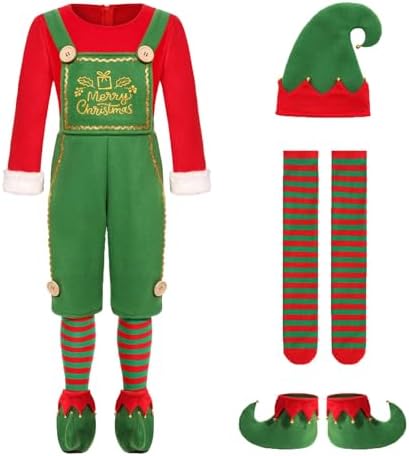 Générique Ensembles Costumes de Lutin de Noël pour Famille Homme,...