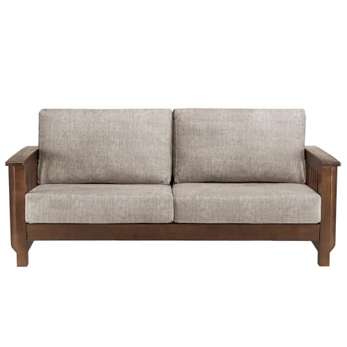 Image of Wakefit Serene 3 Seater Solid Wood Sofa
