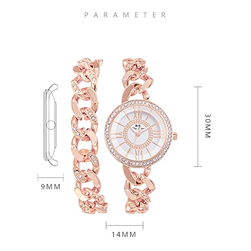 Weicam Women Girls Simple Multilayer Bangle Bracelet Crystal Analog Quartz Wristwatch (Gold) #TOP3