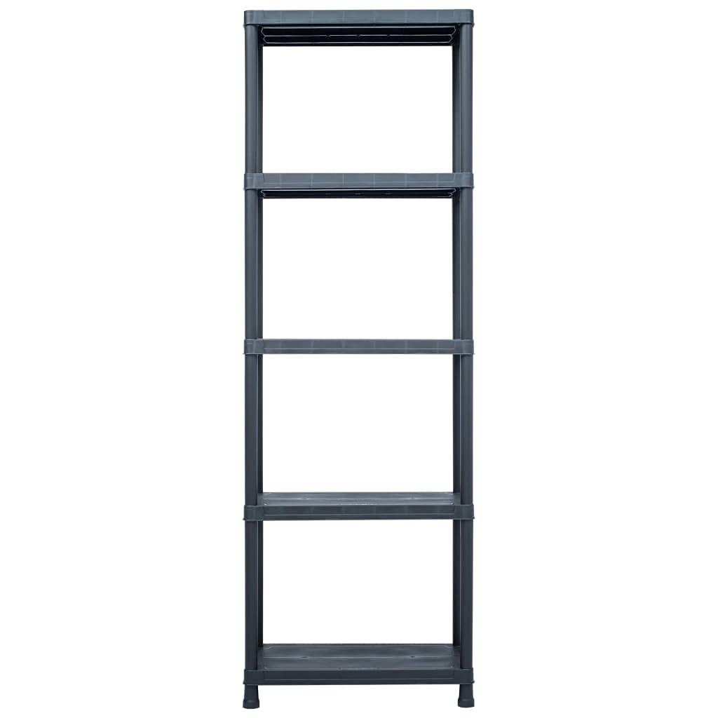 ZEYUAN Lagerregal, Küchenregal, Regal Küche, Standregal, Regale & Ablagen, Abstellraum Regal, Bücherregal, Schwarz 125 kg 60 x 30 x 180 cm Kunststoff