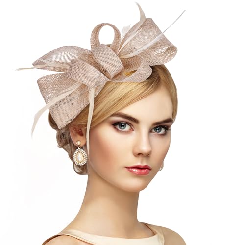 Zinniday Champagne Bow Victoria Fascinators...