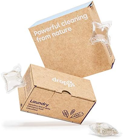 Dropps Sensitive Skin & Baby Laundry Detergent Pods: Unscented | 160 Count | Free of Dyes and Fragrances | HE | Safe & Gentle | Powered by Natural Plant-Based Ingredients | Dermatologist Tested