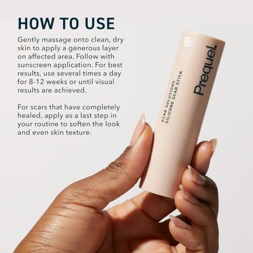 prequel skin scar solutions 60 silicone scar stick thick solid velvety film for scars formula infused with centella asiatica extracts and vitamin e soothing and occlusive
