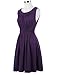 Sleeveless A-Line Swing Vintage Dress for Women Crew-Neck Size XL Purple