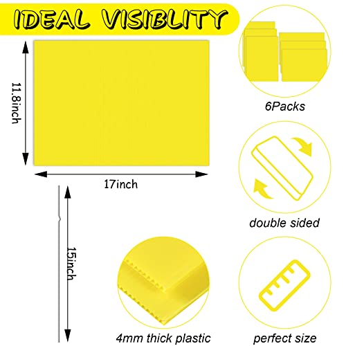 Geetery 6 Pcs Blank Yard Signs With Stakes 17 X 12 Inch Garden Yard Signs Yard Sale Signs Corrugated Plastic Signs For Lawn Open House Garage Sale Estate Guidepost Birthday Party Decorations (Yellow) #TOP1