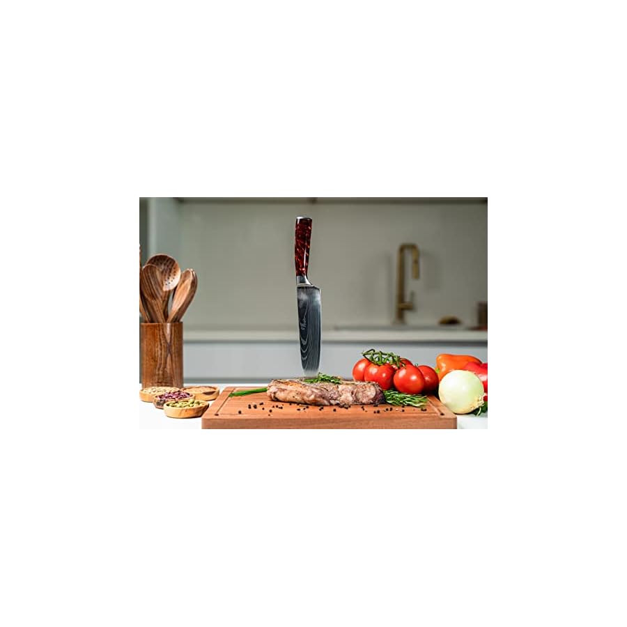 YEHOK-Chef-Knife-8-Inch-Professional-Kitchen-Knife-German-High-Carbon-Stainless-Steel-Ultra-Sharp-Blade-and-Ergonomic-Handle-for-Chopping-Slicing-Chefs-knives-with-Gift-Box YEHOK Chef Knife | 8 Inch Professional Kitchen Knife | German High Carbon Stainless Steel | Ultra Sharp Blade and Ergonomic Handle for Chopping, Slicing | Chef's knives with Gift Box