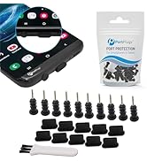 PortPlugs USB C Anti Dust Plugs (10 Pairs) w/Headphone Jack Protector Cover - Compatible w/Samsun...