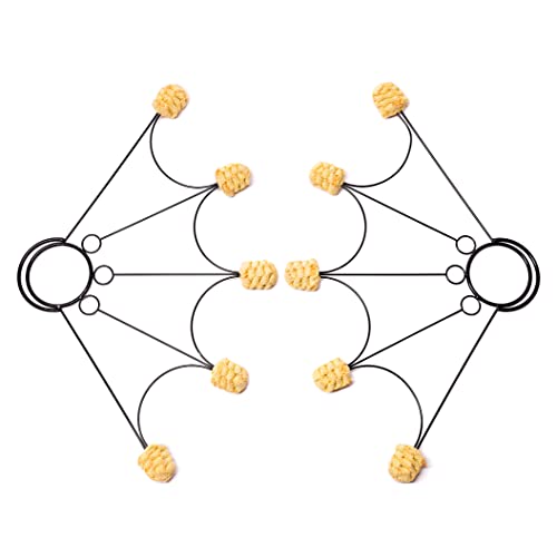 Fire Fans – Spider Web Style – 5 Wicks – 1.5 Inch Woven Kevlar MoonBlaze Heads – Set of 2 – Lightweight – Flow, Spinning, Circus, Belly Dance Prop – for Festivals & Performances – by FIRE MECCA