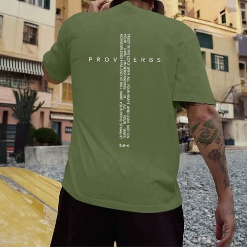 Image of Christian Shirts for Men Vintage Religious Cross Bible Verse T-Shirt Jesus Faith Tshirt Inspirational Graphic Tees