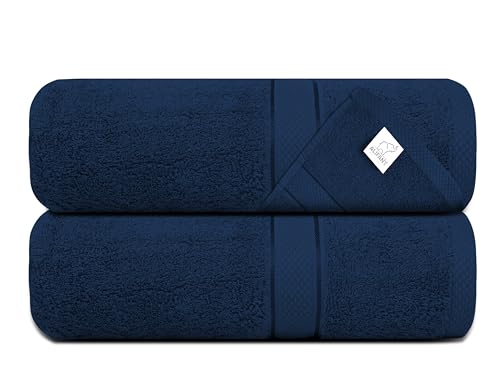 Alifant Royal Egyptian Blue Bath Towels, 500 GSM 100% Cotton Yarn Ring Spun, Luxury Plush And Premium Towels, Hotel Quality - Image 2