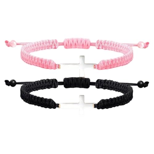 [Uqezagpa] Kirsite Crosses Woven Offering Durability and Styles with Adjustable Closure for Comfort Unisex Jewelry for Every Occ