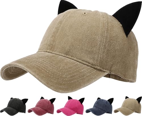 Image of Mens Baseball Cap Baseball Hat Funny Trucker Hats for Men Women Cute Beanie Distressed Cap Ponytail Hat for Women