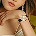 BUREI Women Wrist Watches Fashion Minimalist Analog Leather Quartz Waterproof Watches for Women (Gold/Gold/Black)