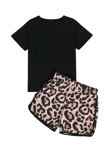 Image of Girl's 2 Piece Outfits Cute Summer T-Shirt and Graphic Shorts Clothing Sets