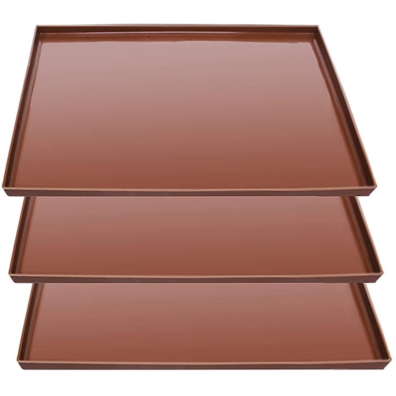 MUCKLILY 3 Feuilles De DéShydrateur En Silicone RéUtilisables 11.81X10.24 Pouces Tapis De SéChage RéSistant Haute TempéRature Pour Fruits Viandes...