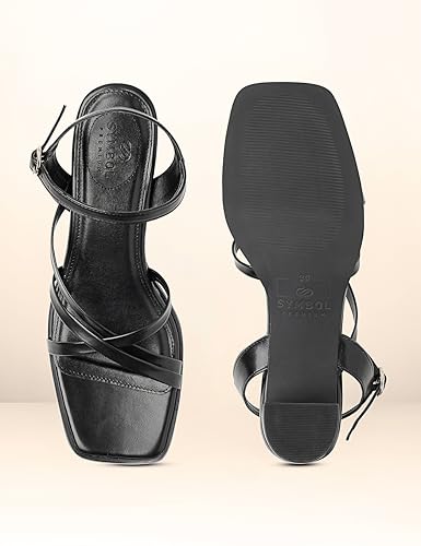 Image of Symbol Premium Women's 'Desk to Dinner' Open Toe Sandals (Ortholite Insole|Stylish Heels)