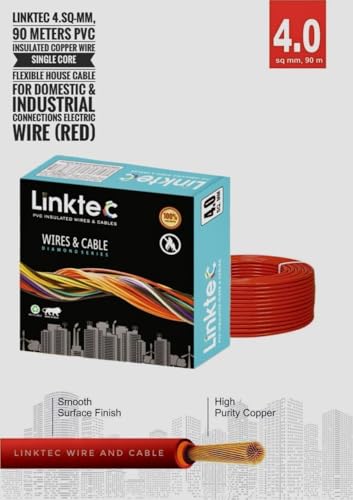 Image of PVC Insulated Wire 90 Meter Copper Wire (RED, 4.00 SQ MM) | Diamond Series, PVC Insulated