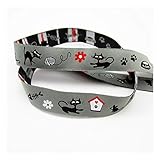 bis 30° waschbar Gerhardt Webband mit Schwarze Katzen, 1 Meter