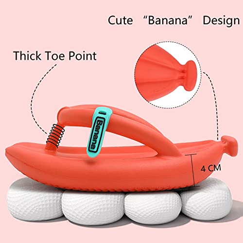 MOLERFO Unisex Banana Flip Flops for Women Men Cloud Slides Sandals Pillow Non Slip Slippers Bathroom Shower Summer Pool Beach Creative Fruit Shoes2