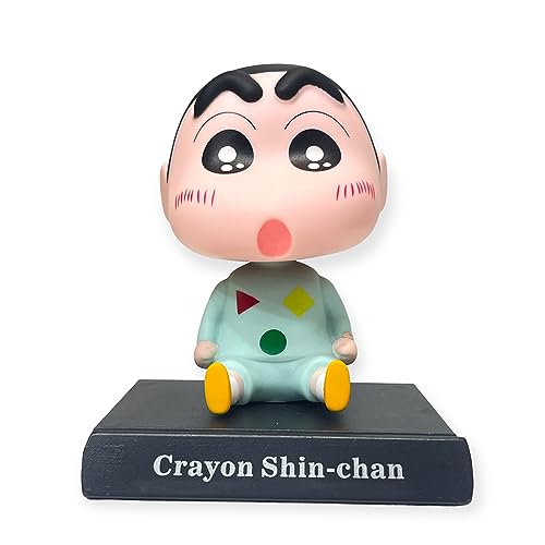 Image of AUGEN Super Hero Shin- chan 3 Action Figure Limited Edition Bobblehead with Mobile Holder for Car Dashboard, Office Desk & Study Table (Pack of 1)