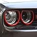 Voodonala for Challenger Headlight Headlamp Accents Enhancements Cover Bezels Ring Cover Trim for 2015-2025 Dodge Challenger Exterior Accessories ABS Red, 4pcs